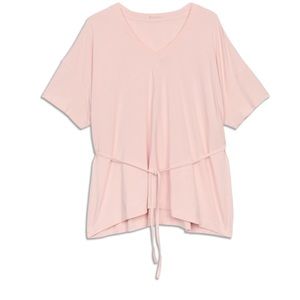 Lululemon Side Tie V-Neck T-Shirt Pink Mist Size 8